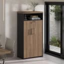 Armário Tamburato com Nicho na cor Nogal/Preto