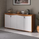 Balcão 4 Portas na cor Y37 - Freijó/Branco