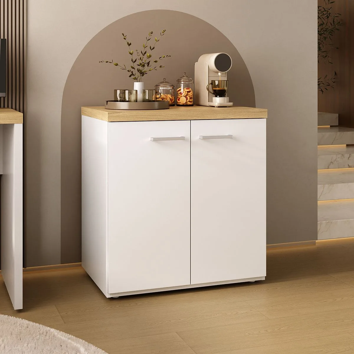 Balcão Toq - Olmo/Branco