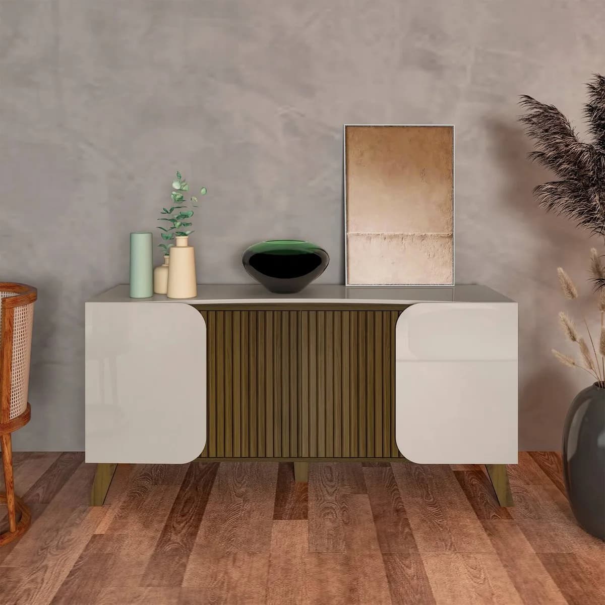 Buffet Elegance - Off White C / Pinho - Móveis Curitiba | Moveirama