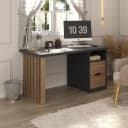 Escrivaninha Florence na cor Preto/Nogal