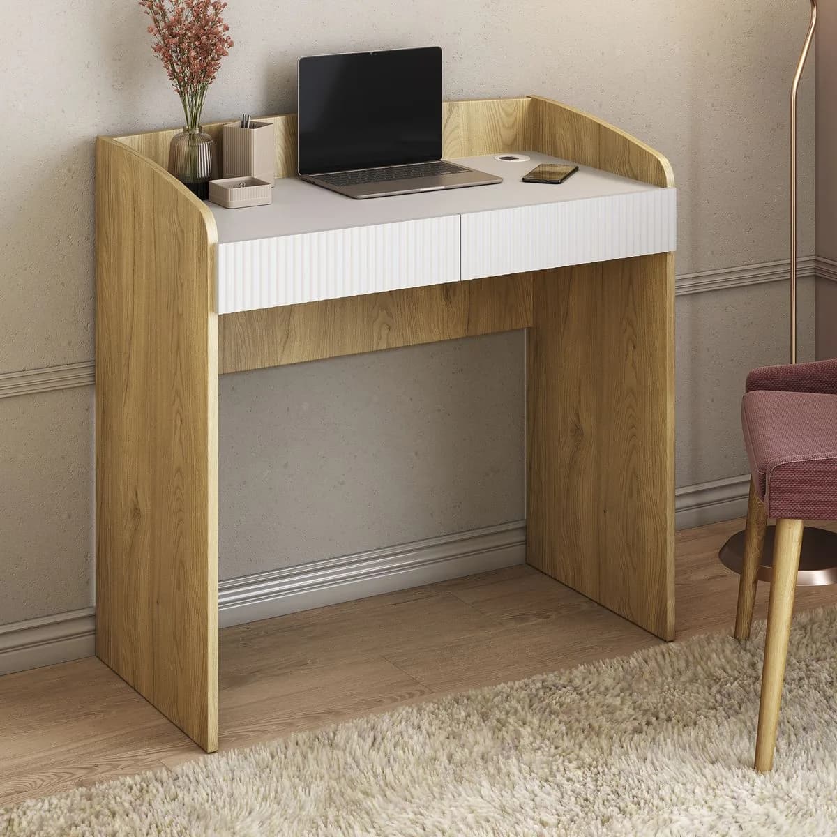 Escrivaninha Petit - Branco/olmo