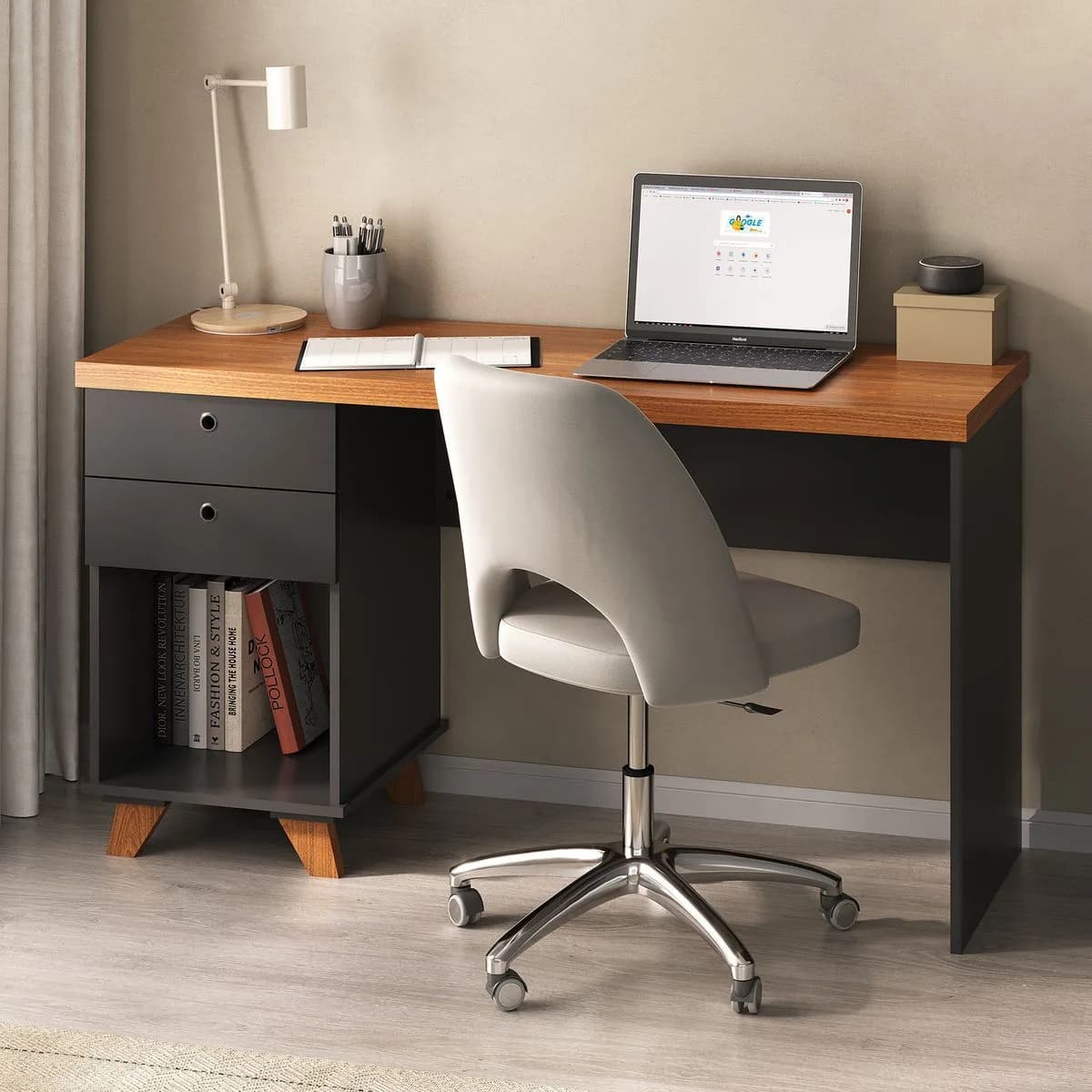 Escrivaninha Sky - Freijó/Preto - Móveis Curitiba | Moveirama