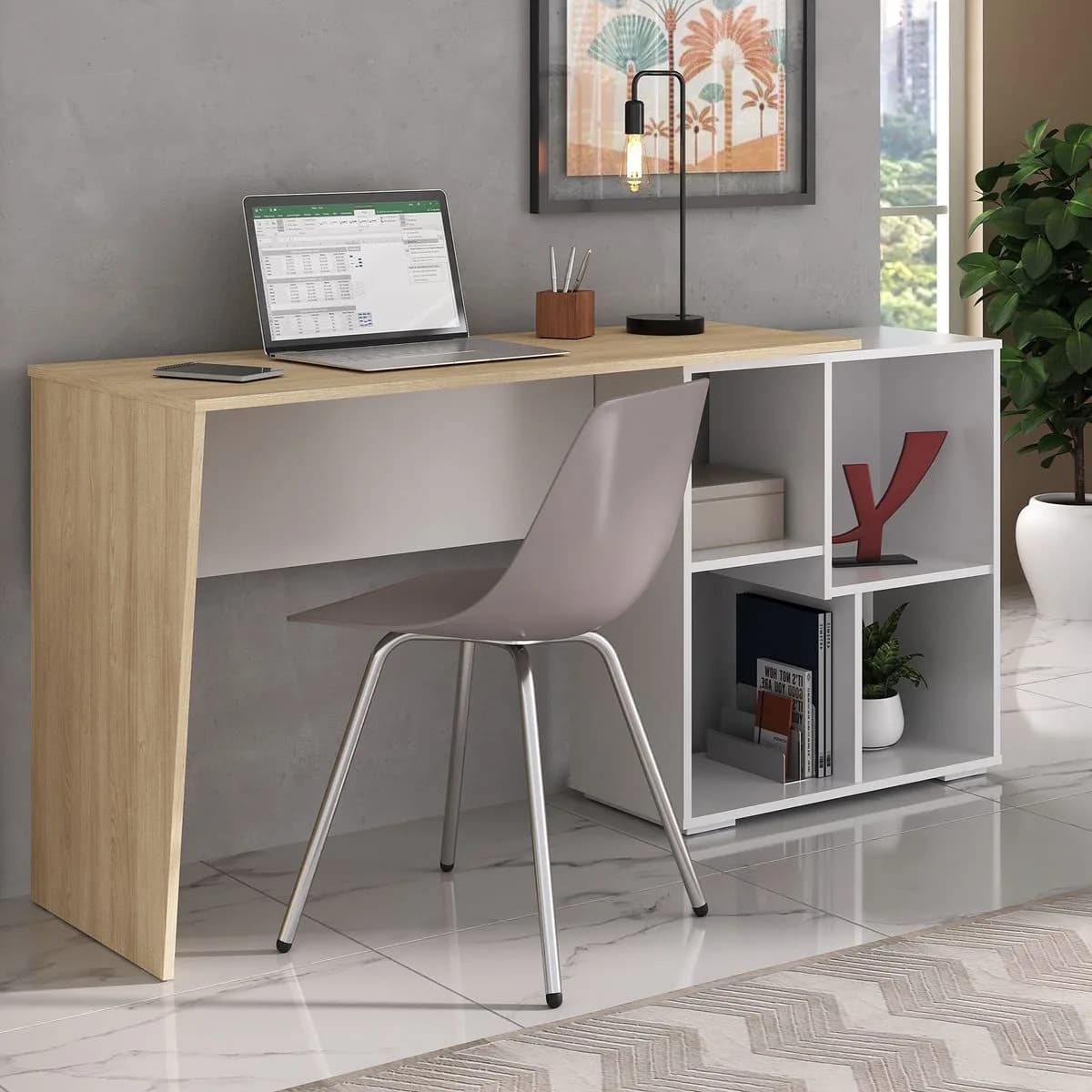 Escrivaninha Urban - Carvalho/Branco