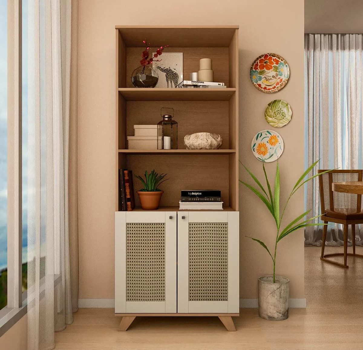 Estante Trama - Cinamomo C / Off White - Móveis Curitiba | Moveirama