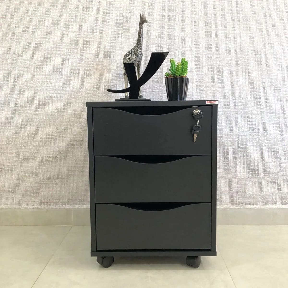 Gaveteiro Face - Preto - Móveis Curitiba | Moveirama