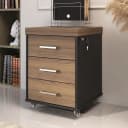 Gaveteiro Tamburato 3 Gavetas na cor Nogal/Preto