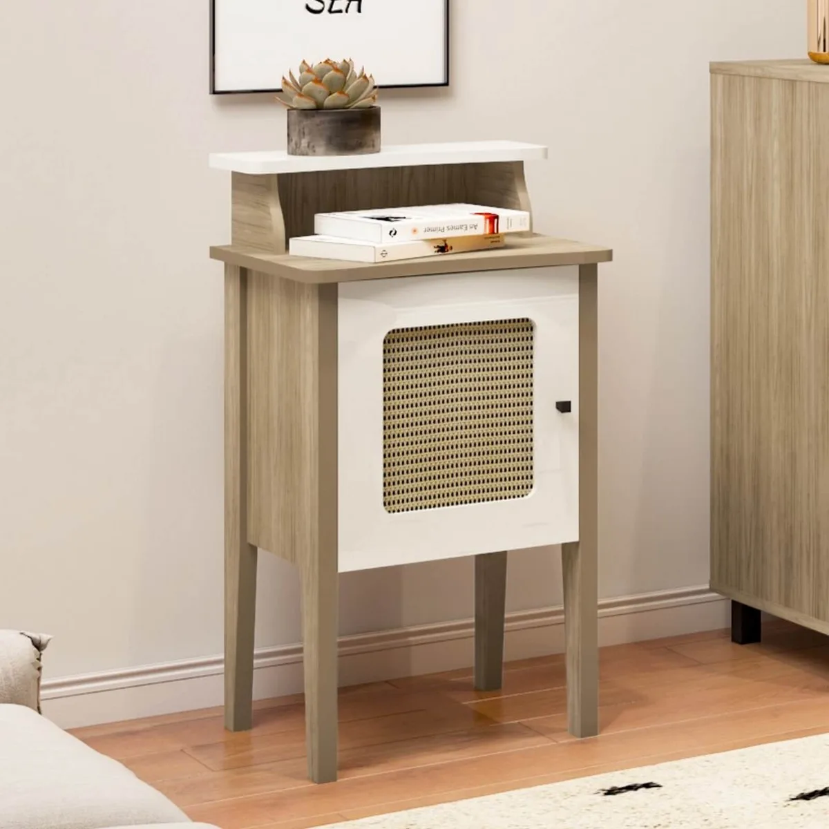 Mesa de Apoio Charlotte - Carvalho C / Off White