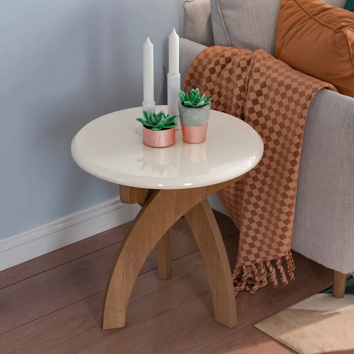 Mesa de Apoio Jade - Cinamomo C / Off White