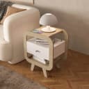 Mesa de Apoio Theo na cor Naturale C / Branco