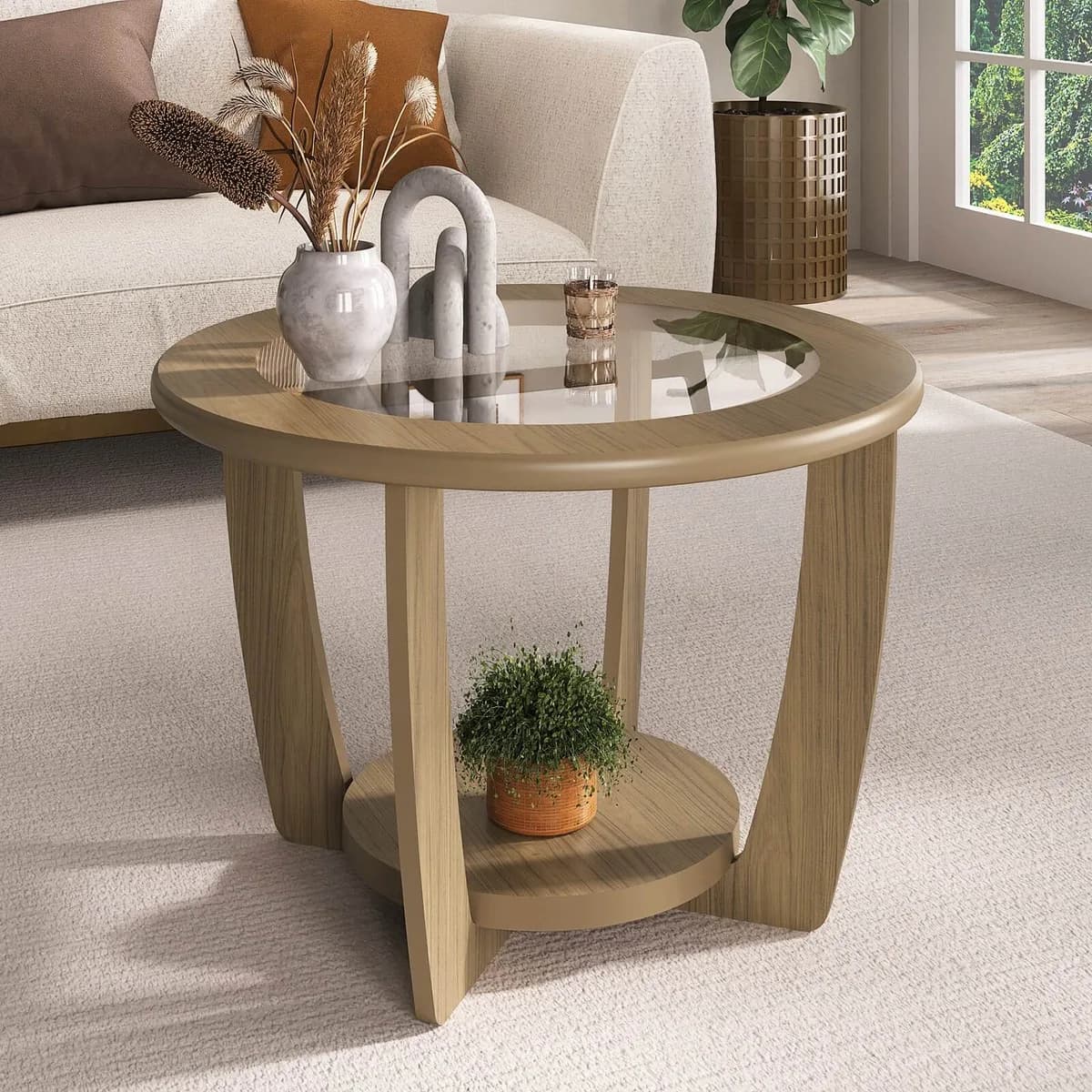 Mesa de Centro Curve - Carvalho