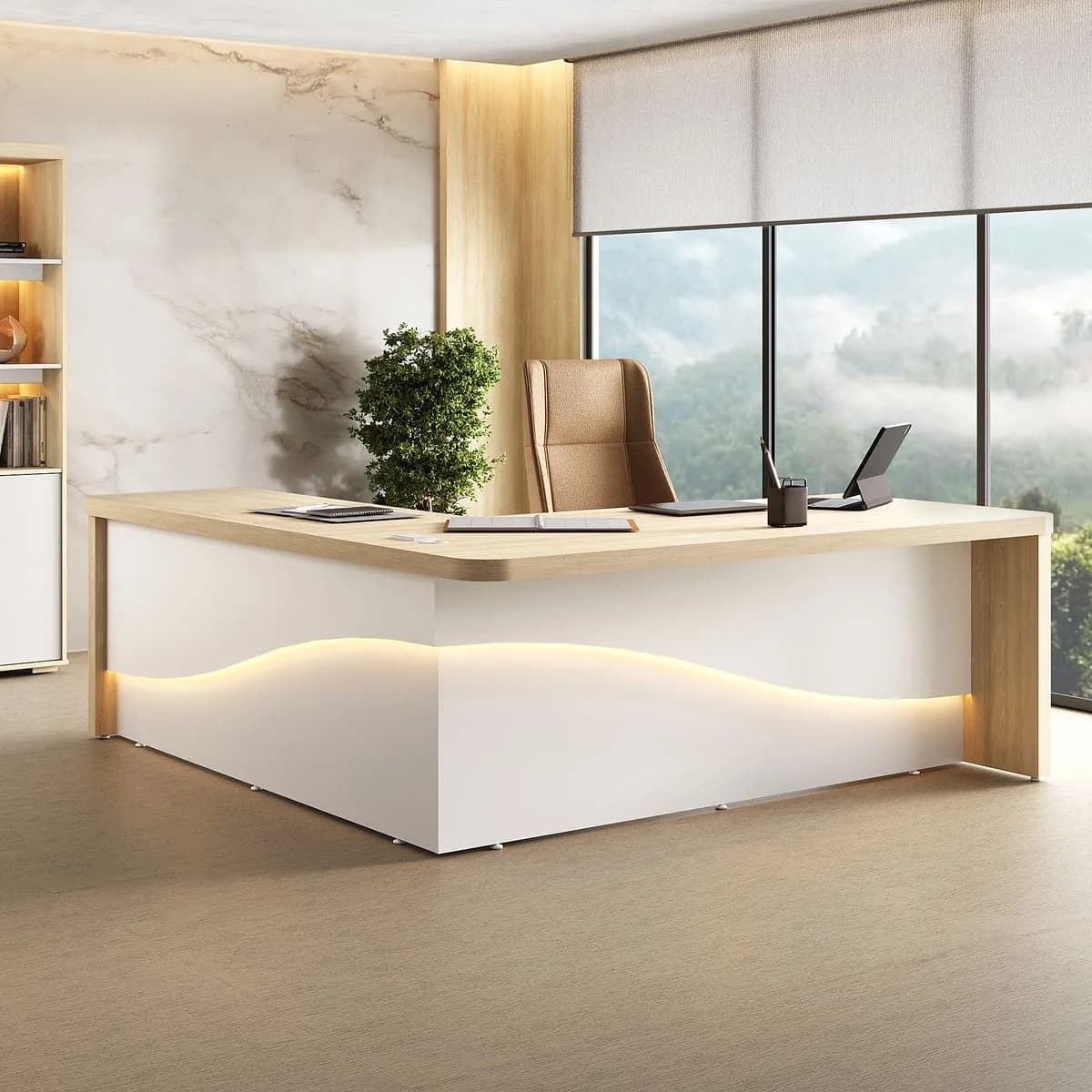 Mesa Tamburato Supreme Le - Carvalho/Branco - Móveis Curitiba | Moveirama