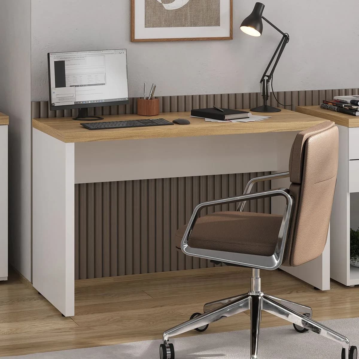 Mesa Toq 1200 - Olmo/Branco - Móveis Curitiba | Moveirama