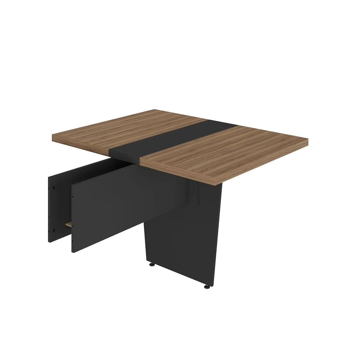 Módulo Mesa de Reunião Y37 - Nogal/Preto - Móveis Curitiba | Moveirama