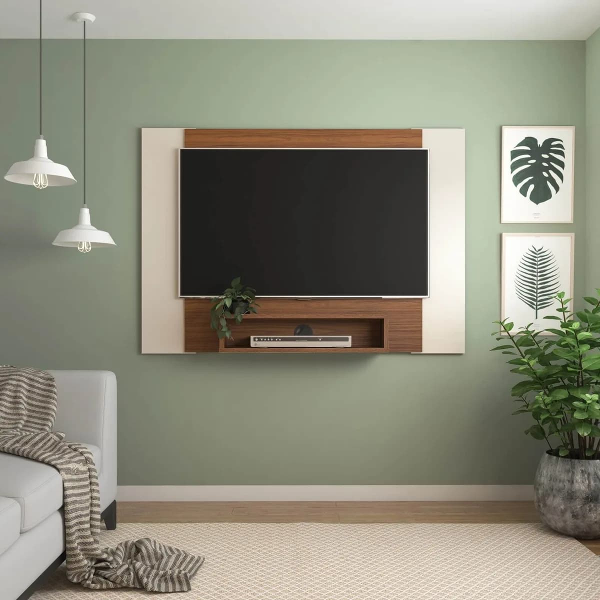 Painel Cine para TV até 47 polegadas - Cedro Ou Cedro / Off White