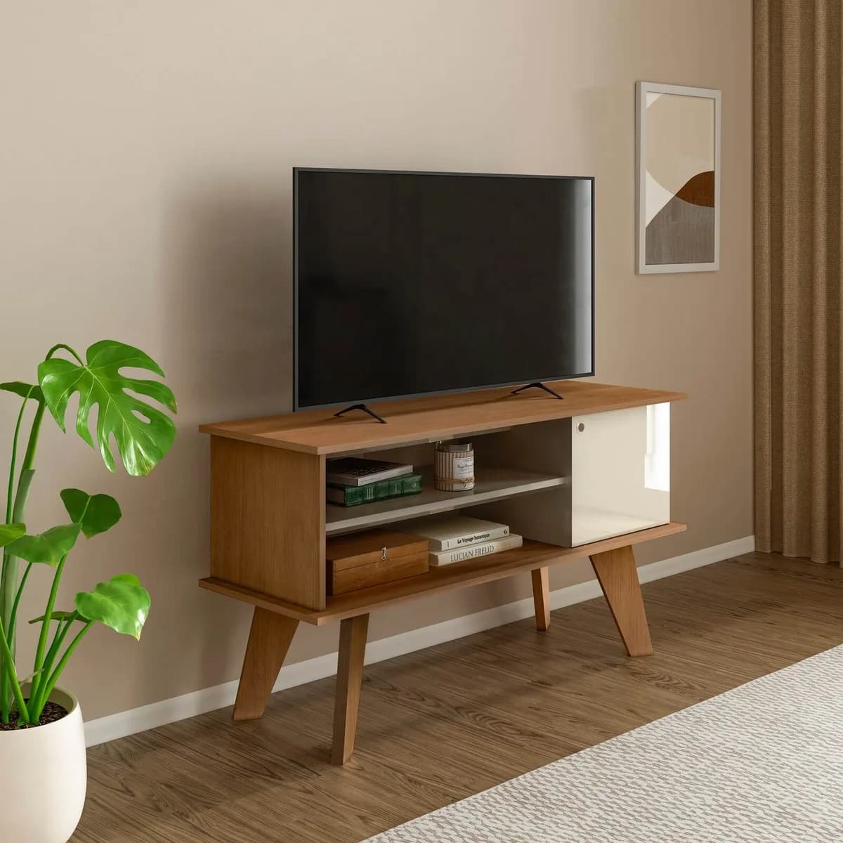 Rack Frank para TV até 50 polegadas - Cinamomo C / Off White