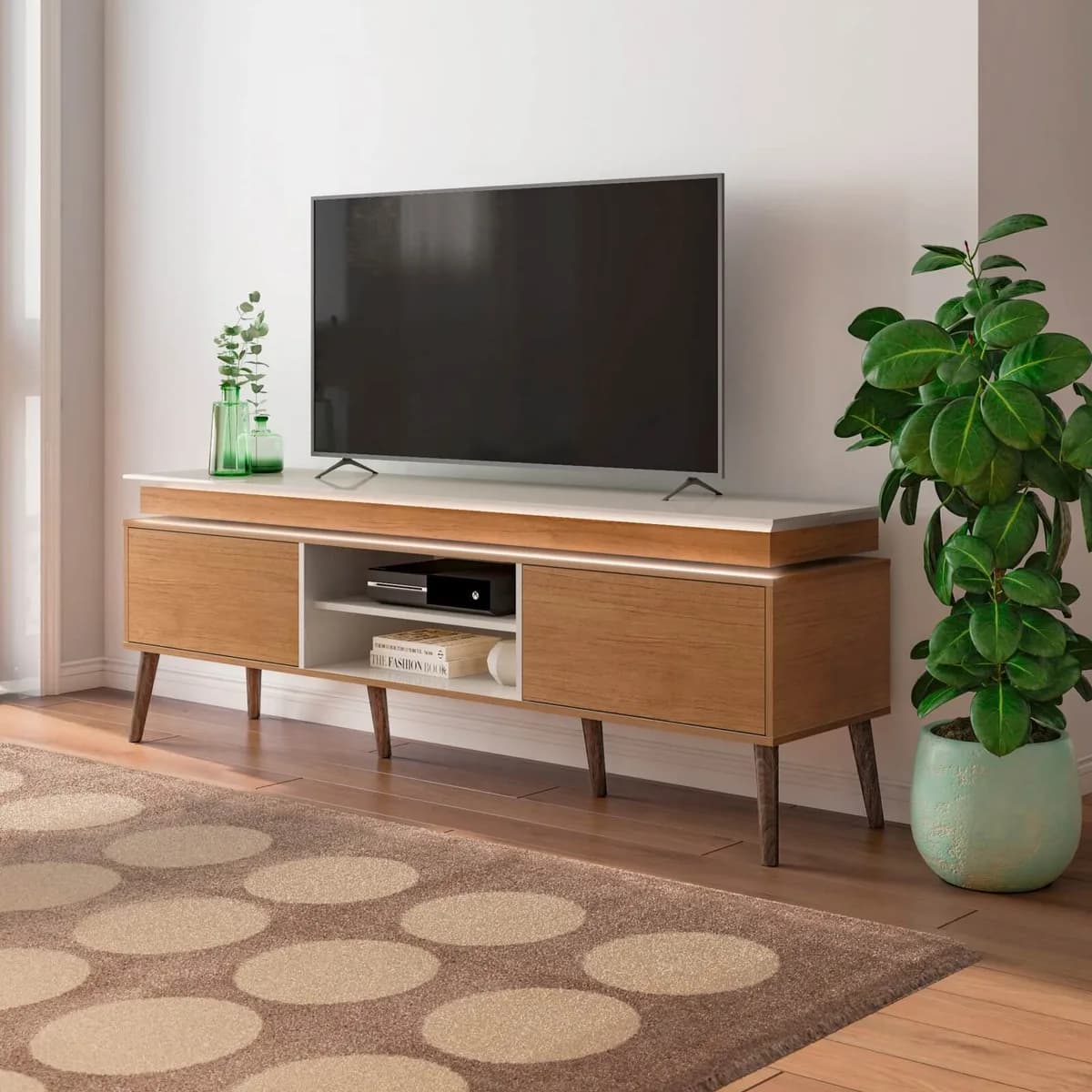 Rack Lumina para TV até 75 polegadas - Cinamomo C / Off White