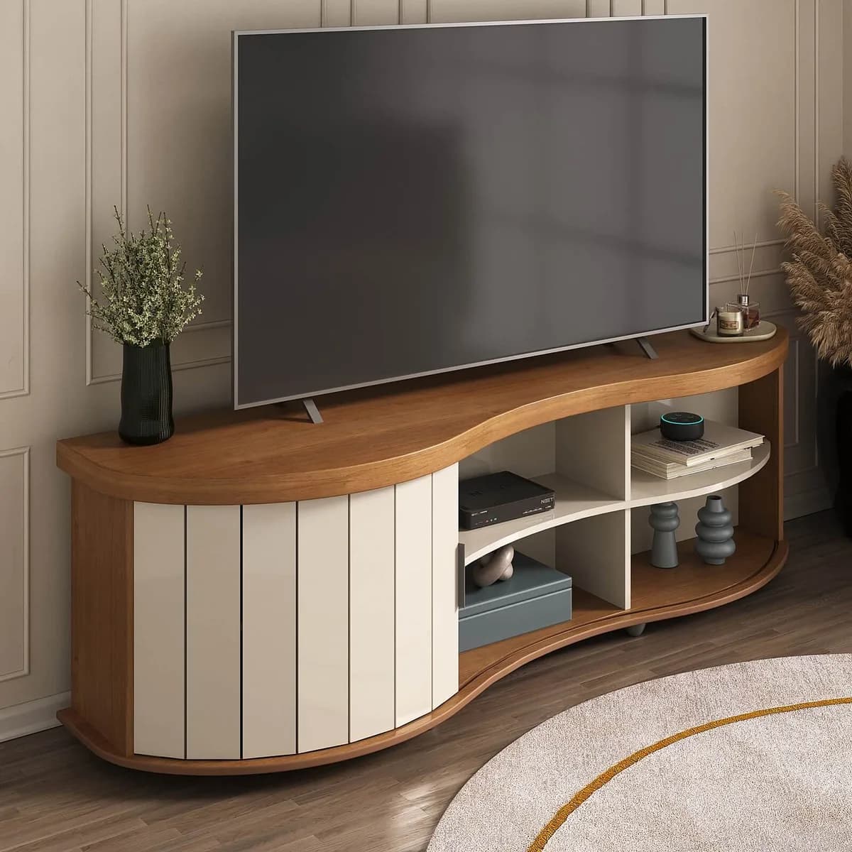 Rack Magnum para TV até 75 polegadas - Cinamomo C / Off White