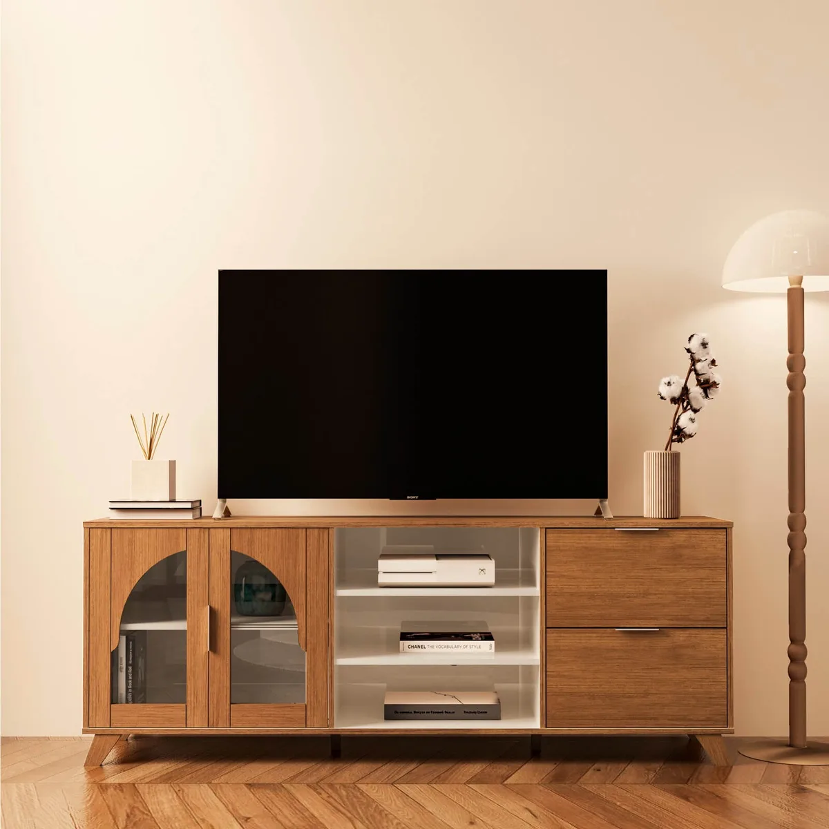 Rack Murano para TV até 75 polegadas - Cinamomo C / Off White