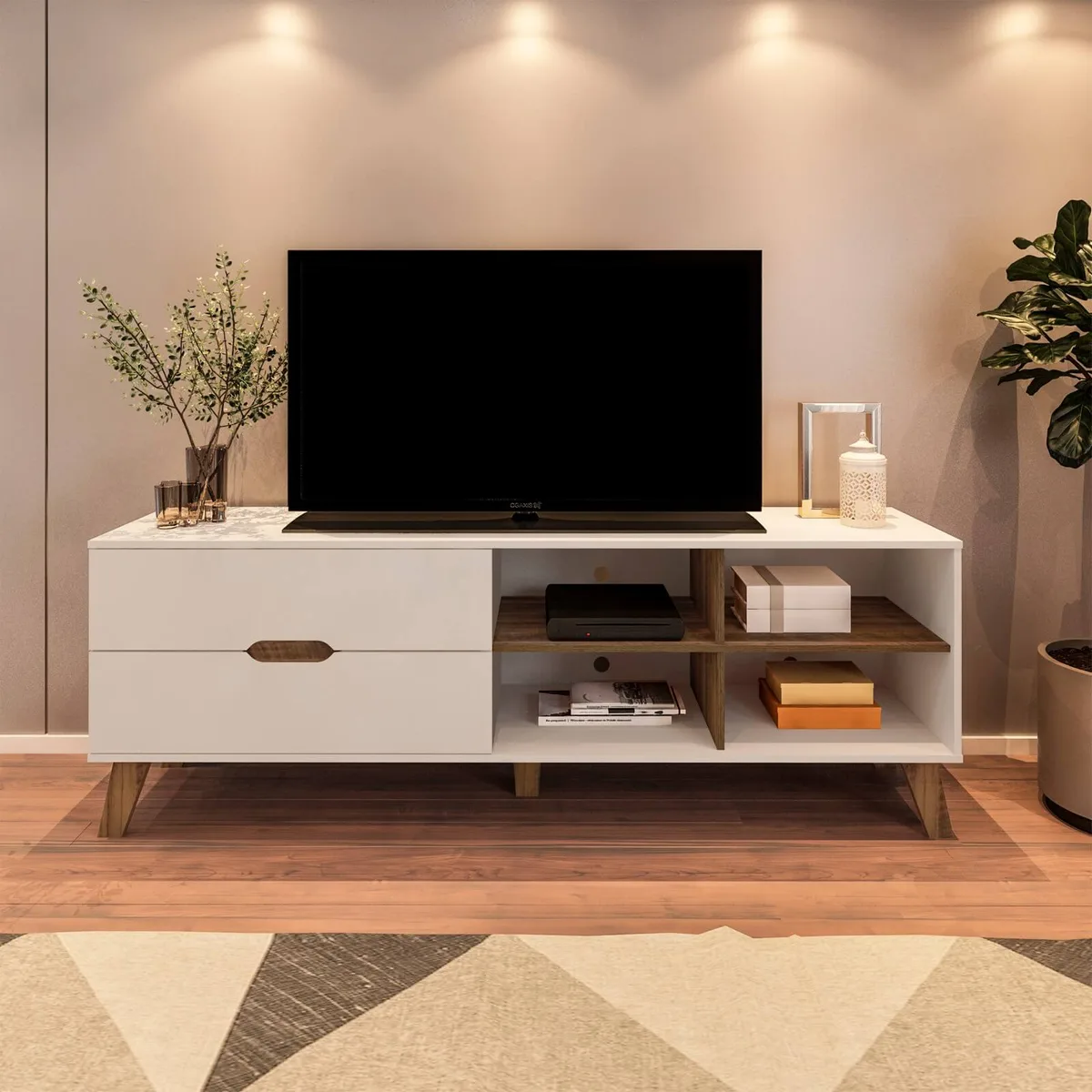 Rack Verona - Off White C / Pinho - Móveis Curitiba | Moveirama